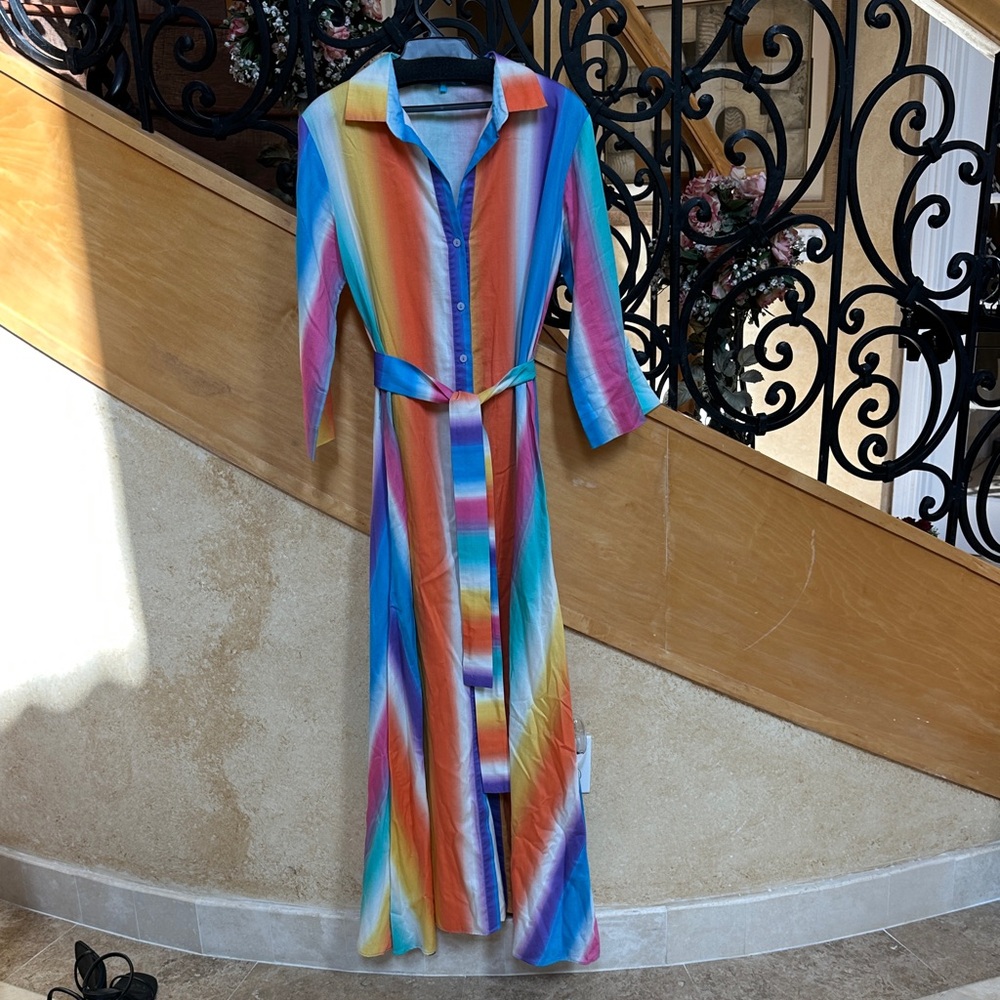 ❤️sold❤️Colorful Striped Maxi Dress